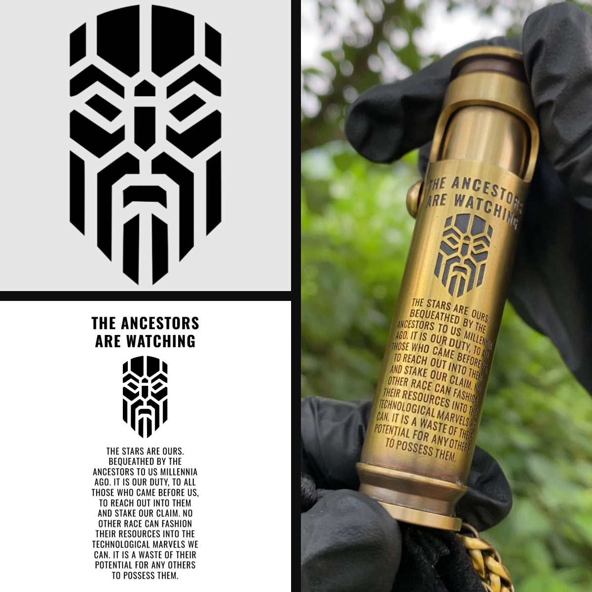 Custom faith gift engraving preview with Bible verse, symbol, layout, and finished WEDO brass shell lighter