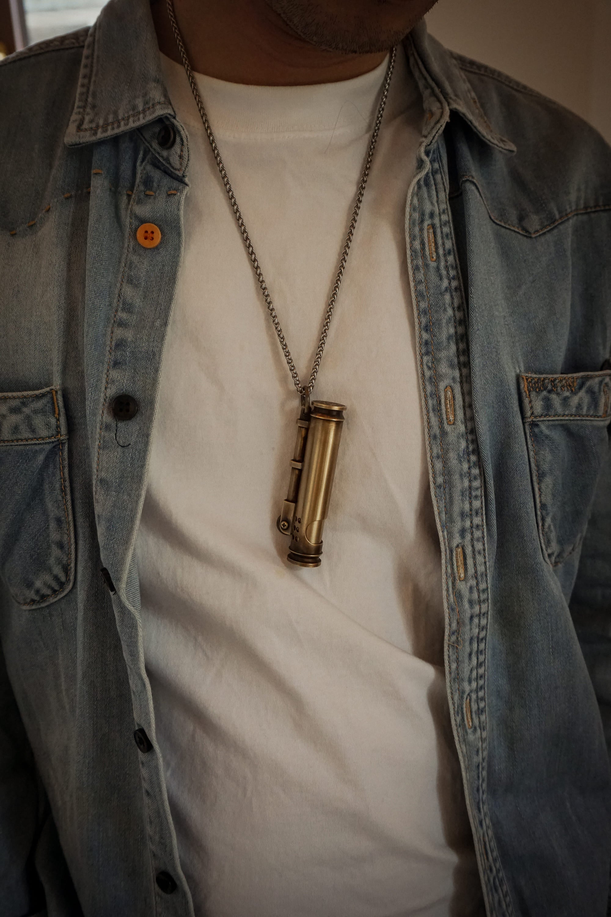 Cool Vintage Lighter hanging on the chest