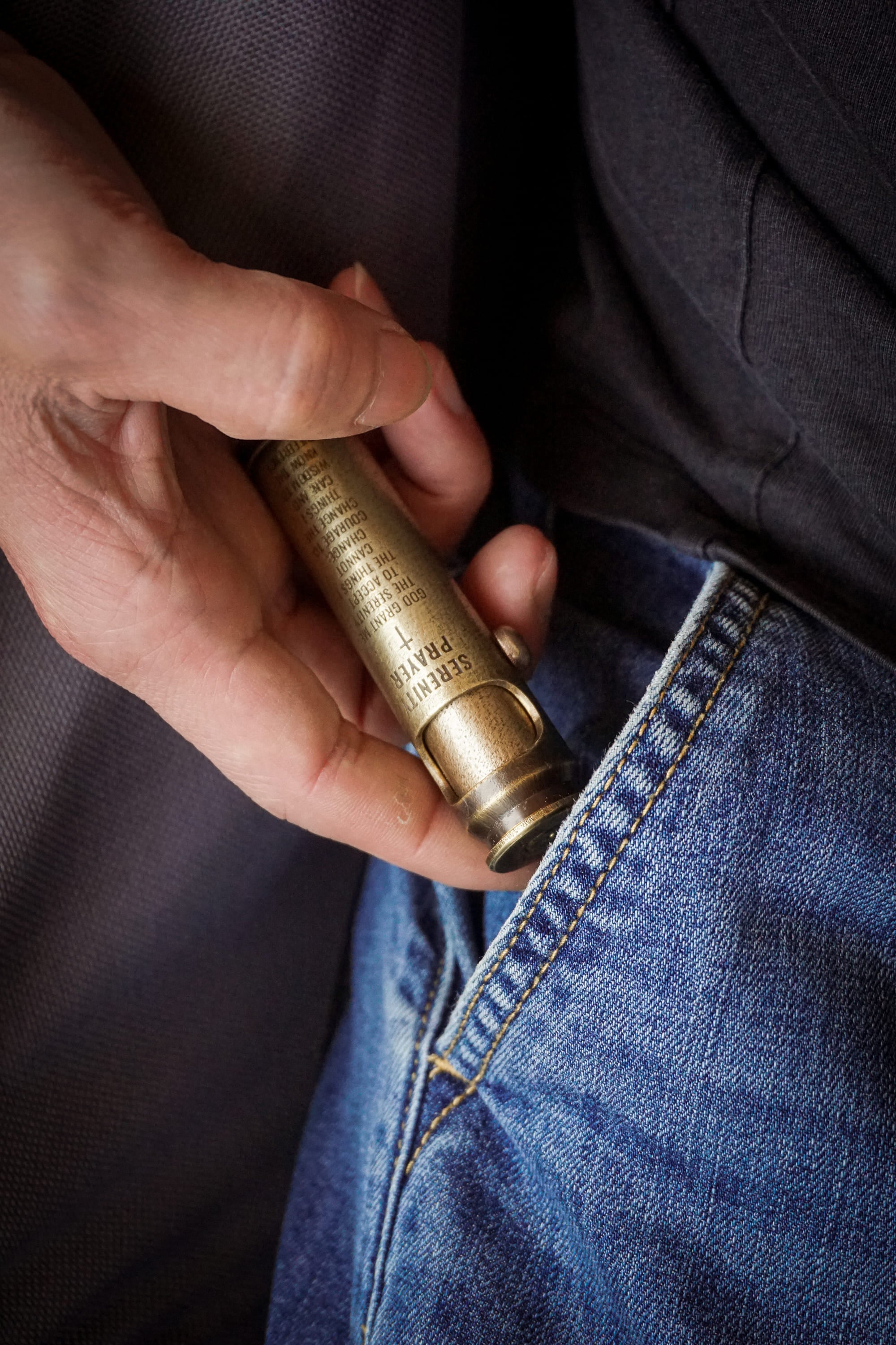Collectible Lighter comes out of your jeans