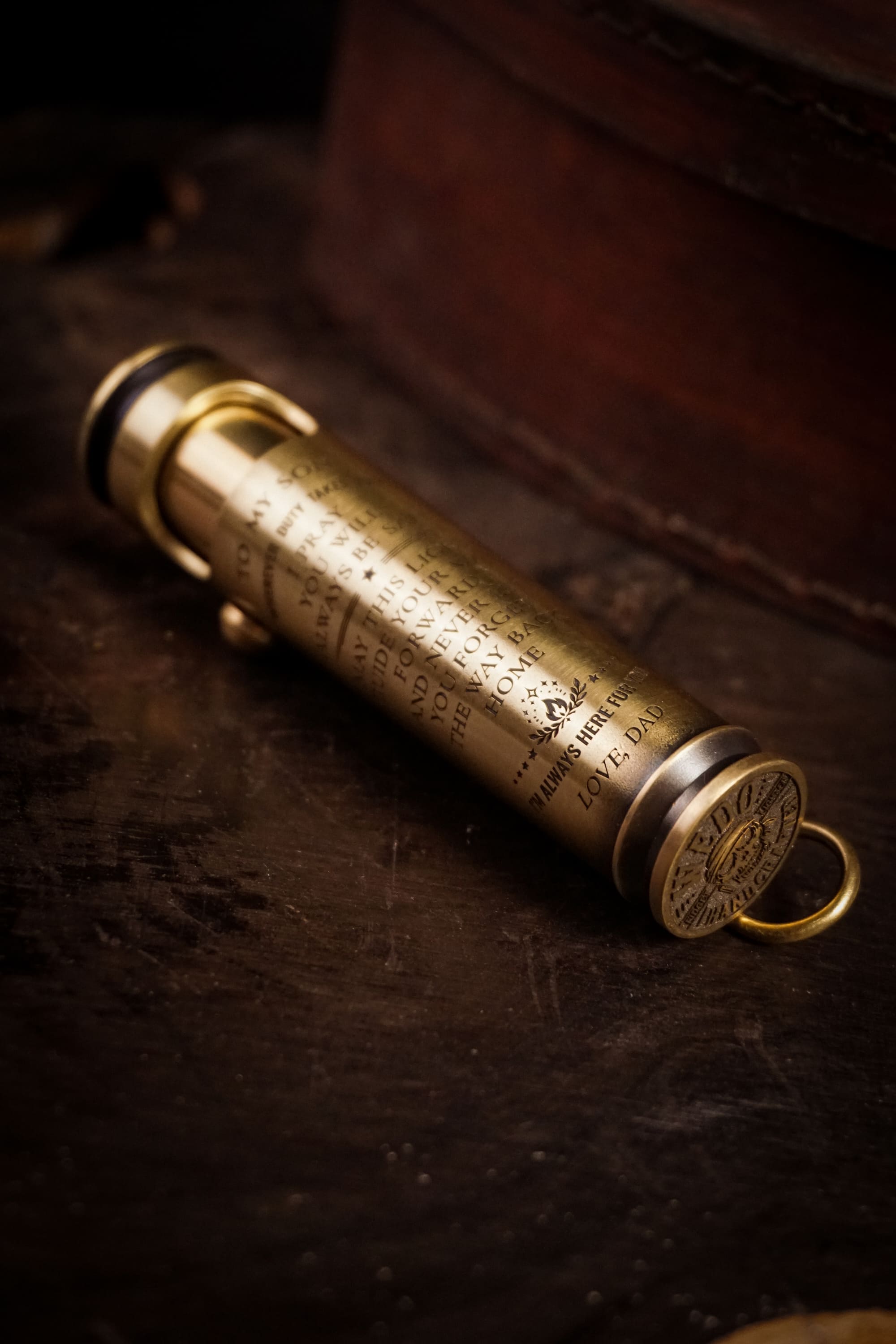 Military service prayer engraving on WEDO brass shell lighter