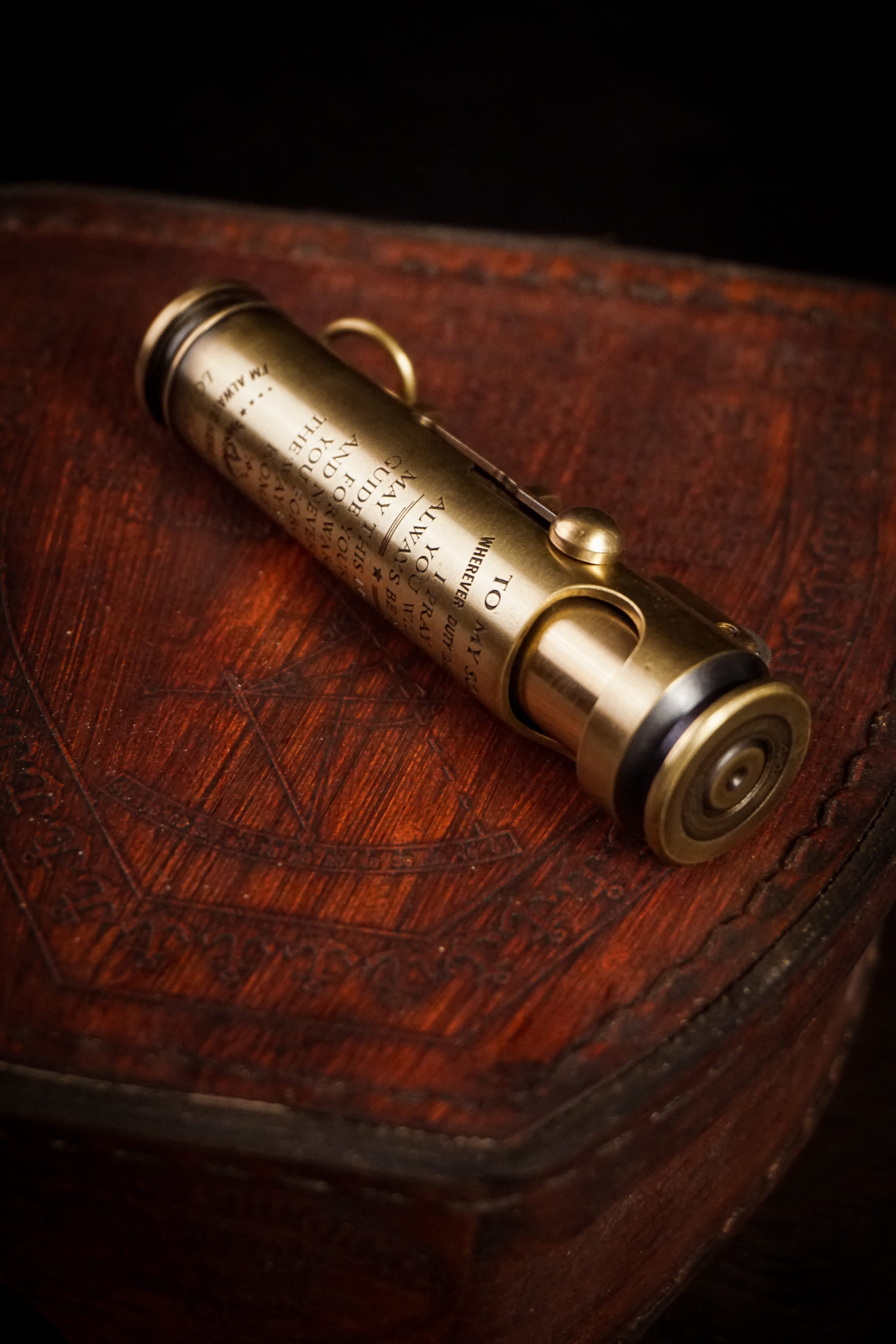 To My Son military prayer engraving on large brass lighter