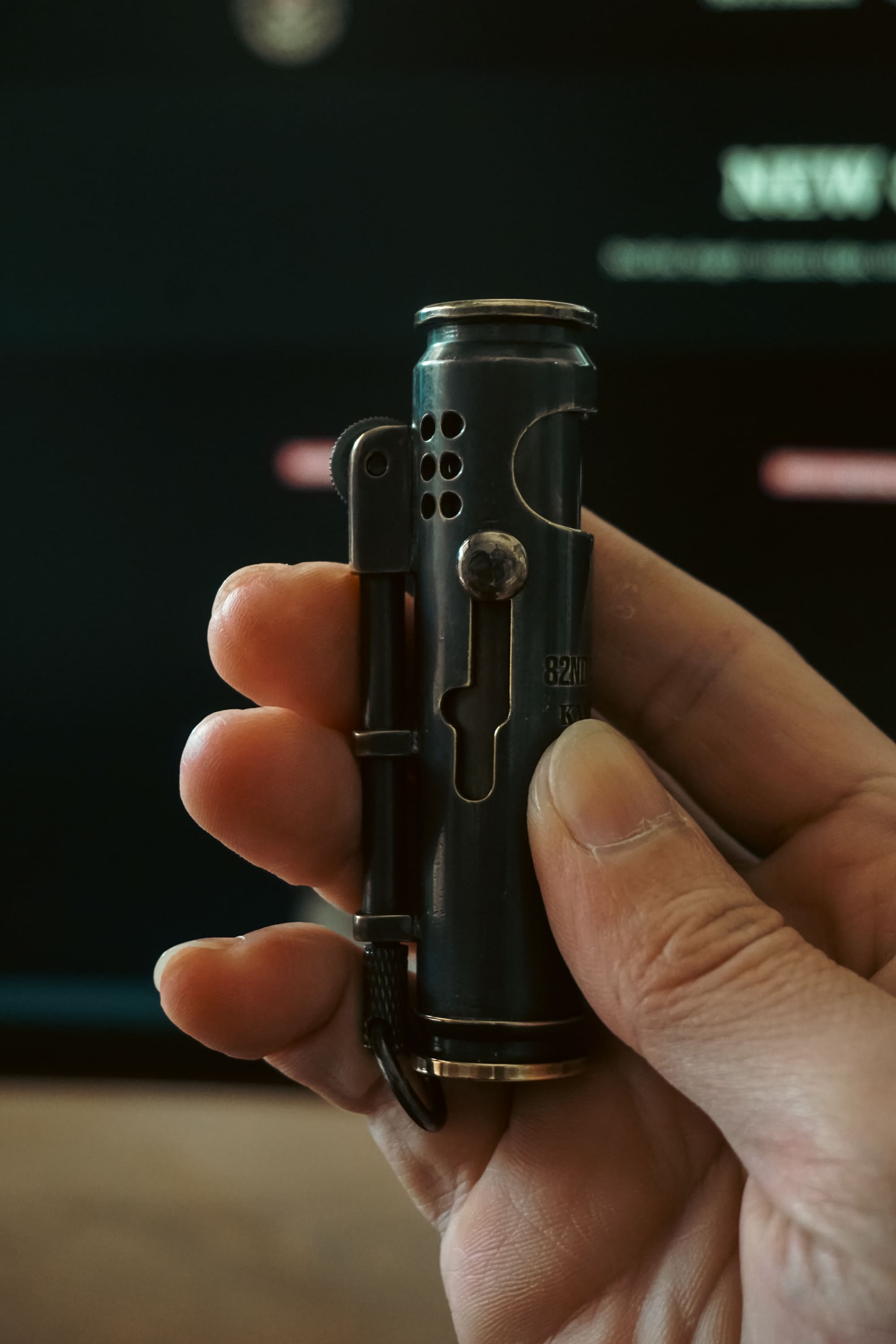 Retro Lighter held in hand and displayed
