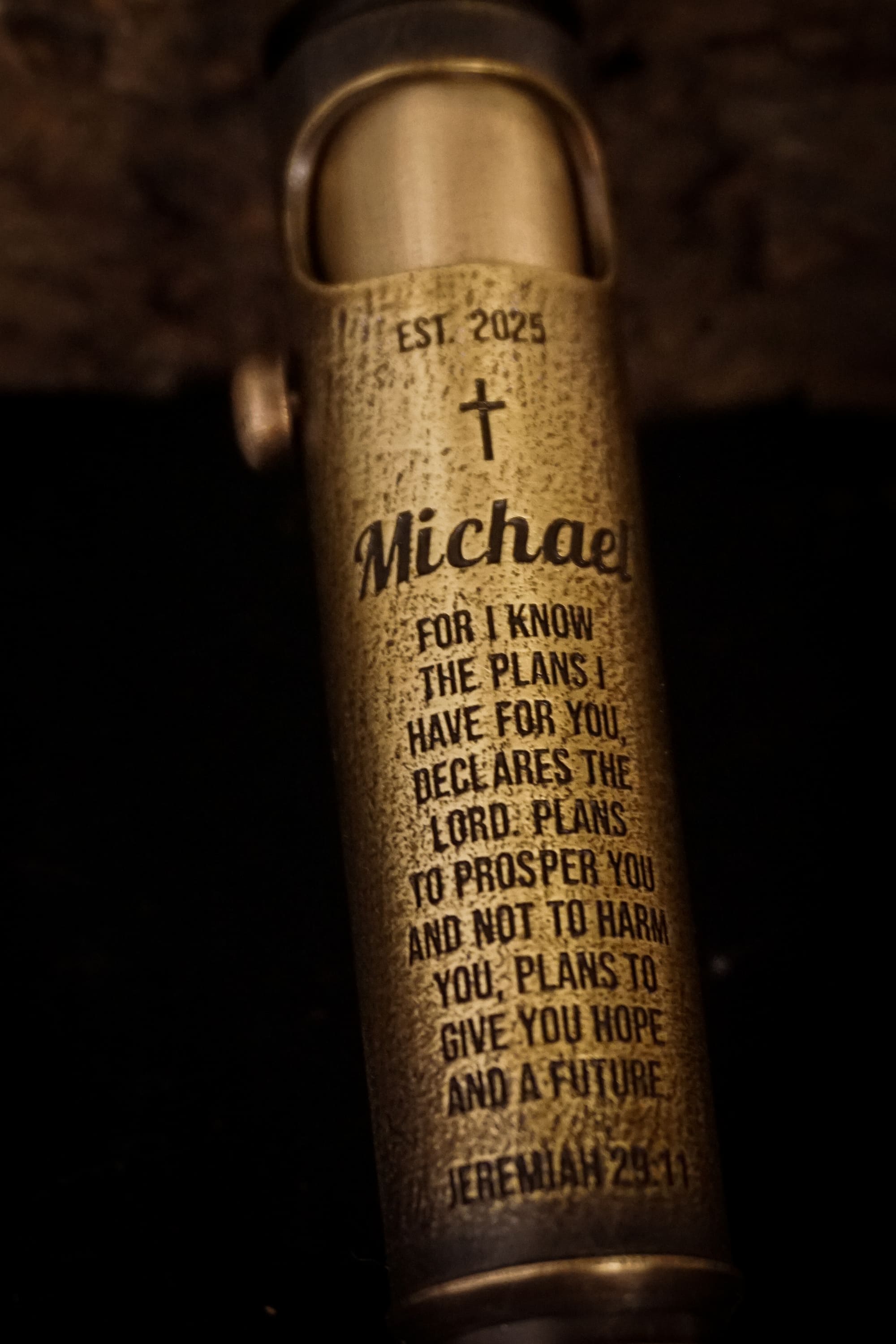 Large Sandblasted Scripture Engraved