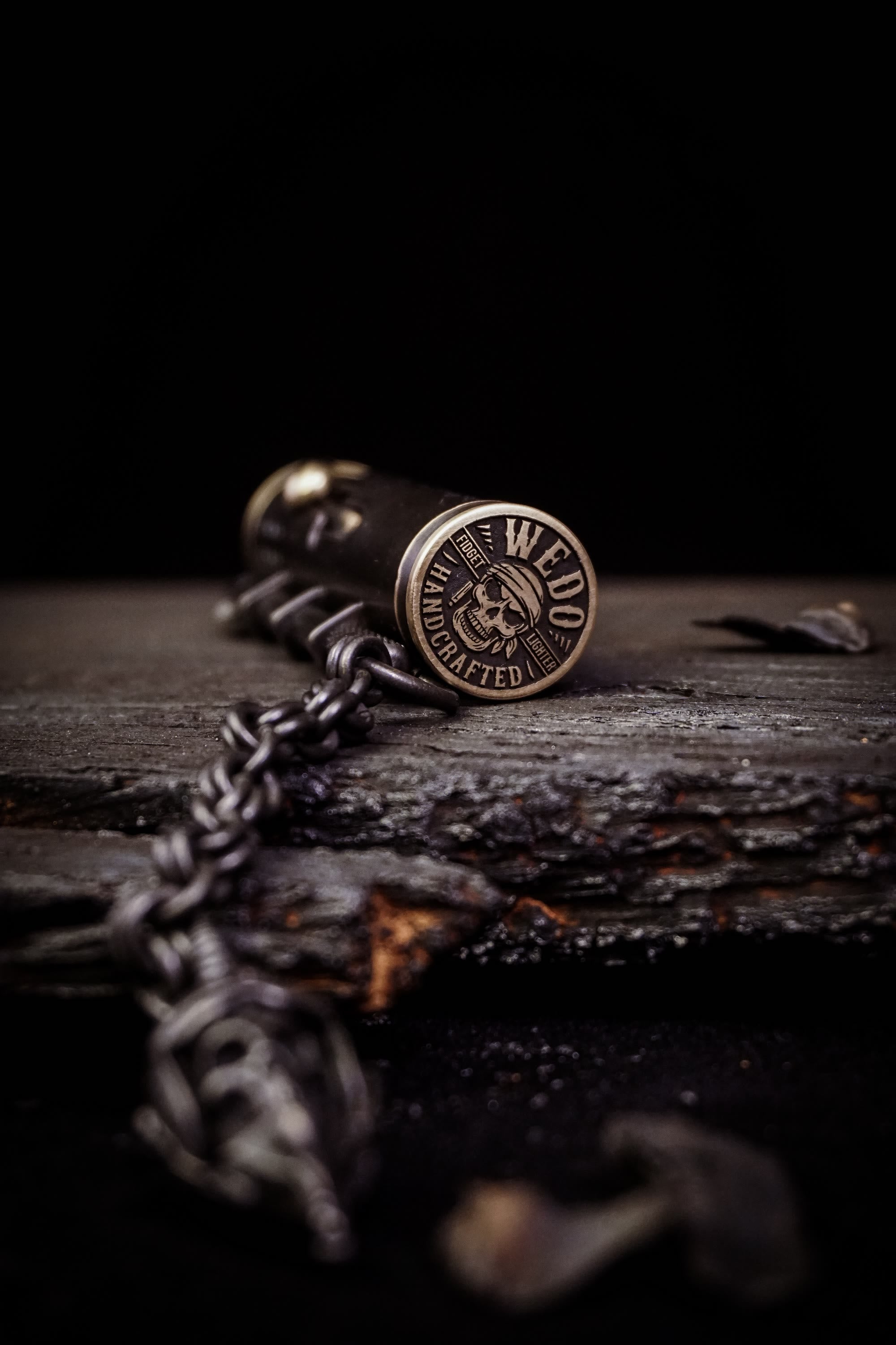 Large Void Korps engraved end medallion and black pirate chain accessory