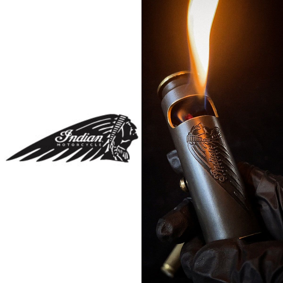 Personalized brass lighter gift with custom artwork and family message