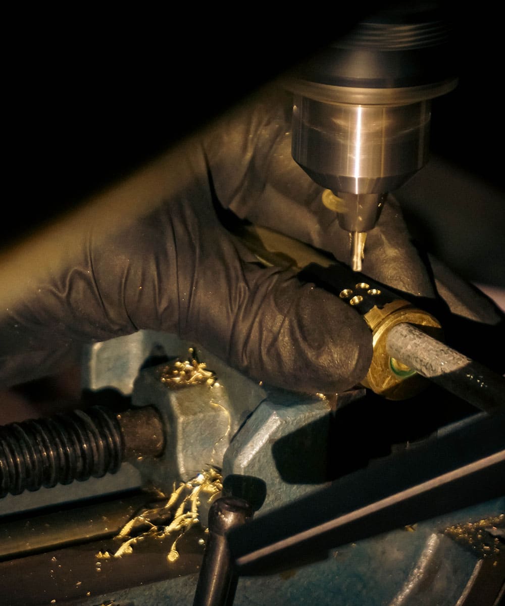 Drilling a real brass shell casing for a handmade WEDO lighter