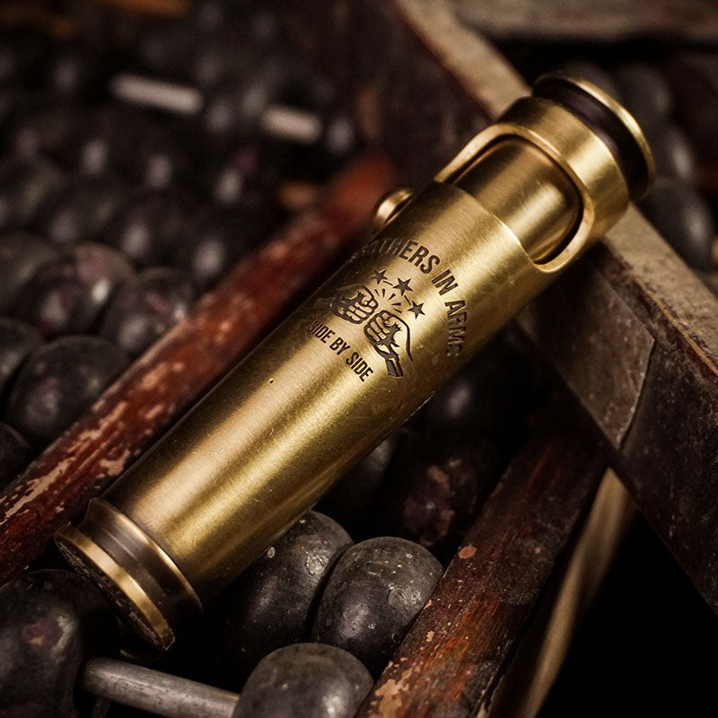 Military gifts for men with Brothers in Arms brass shell lighter engraving