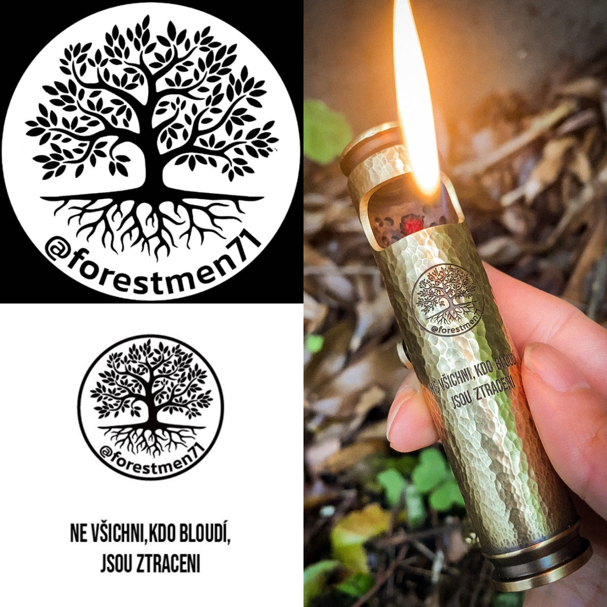 Outdoor EDC brass lighter with personal logo engraving